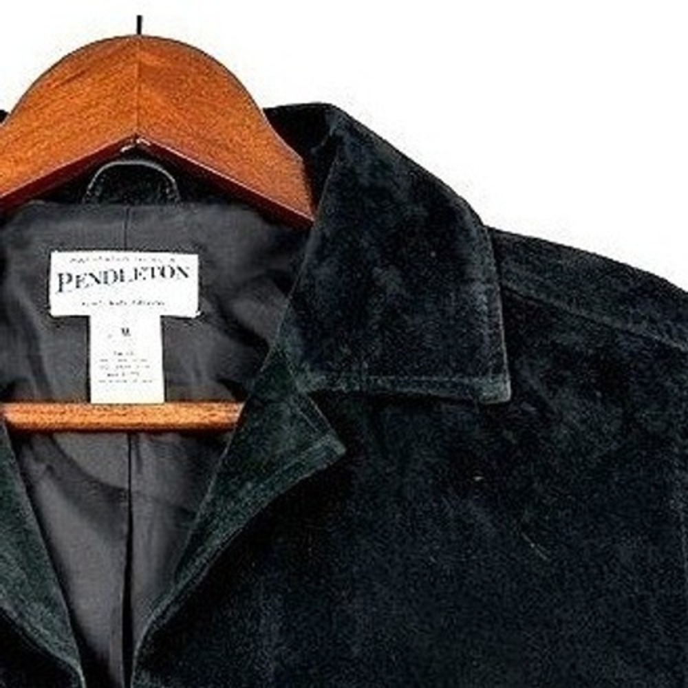 Vintage Pendleton Women's‎ Black Suede Full Zip Jacket-Size M